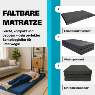 Klappmatratze Gästematratze XL Berlin-Motiv 120x195x8cm - 5