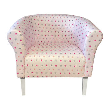 Kindersessel Loungesessel  "MONACO" 05. Sterne Rosa