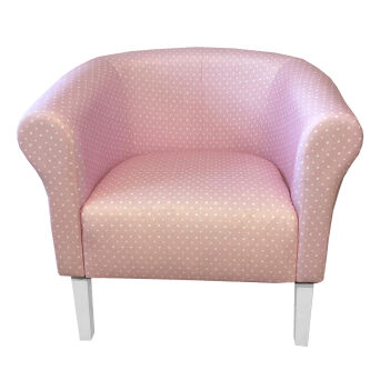 Kindersessel Loungesessel  "MONACO" 03. Punkte Weiß Rosa