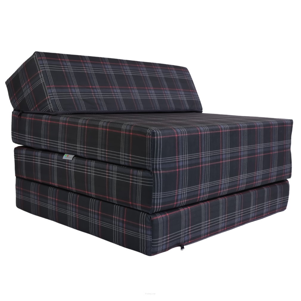 Klappmatratze Gästematratze mit Kopfteil VW-GTI-Karomuster Größe 200x70x10cm