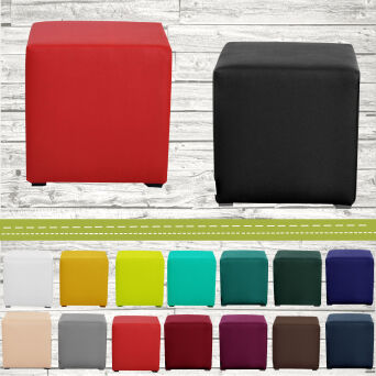 Sitzhocker Sitzwürfel  35cm x 35cm Kunstleder PVC 14 Farben
