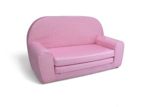 Kindersofa MINI Kindercouch W386_70 Rosa Punkte Weiss - 2