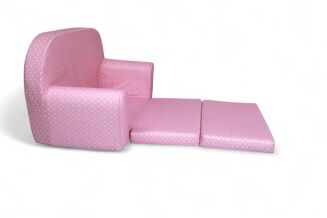 Kindersofa MINI Kindercouch W386_70 Rosa Punkte Weiss - 3