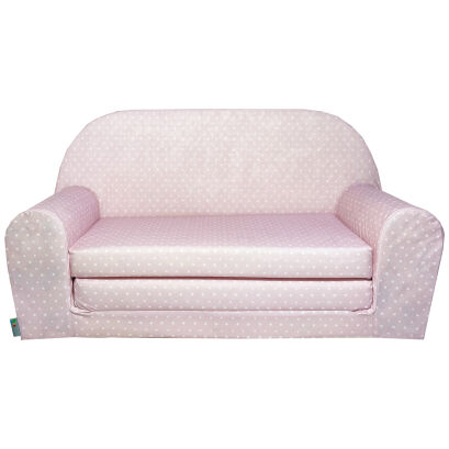 Kindersofa MINI Kindercouch W386_70 Rosa Punkte Weiss