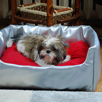 Katzenmatte & Hundekorb Silber L 70x60x18
