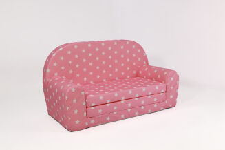 Kindersofa MINI Kindercouch W386_67 Rosa Sterne Weiss - 2