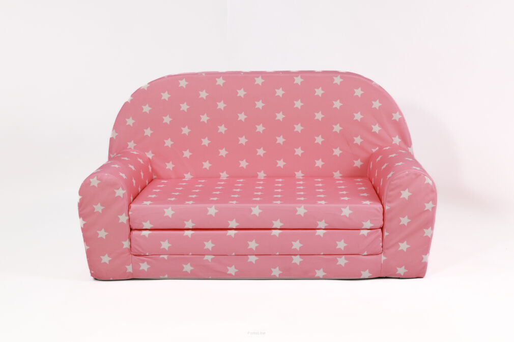 Kindersofa MINI Kindercouch W386_67 Rosa Sterne Weiss