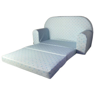 Kindersofa MINI Kindercouch W386_66 Blau Herzen Grau/Blau - 3