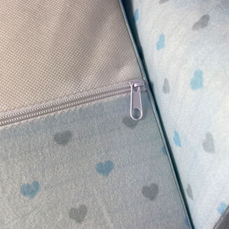 Kindersofa MINI Kindercouch W386_66 Blau Herzen Grau/Blau - 4