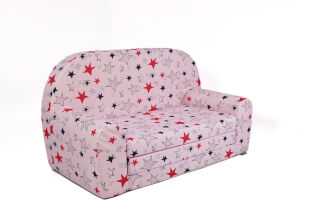 Kindersofa MINI Kindercouch W386_72 Rosa Sterne Grau/Pink - 2