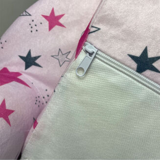 Kindersofa MINI Kindercouch W386_72 Rosa Sterne Grau/Pink - 3