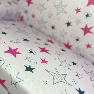 Kindersofa MINI Kindercouch W386_72 Rosa Sterne Grau/Pink - 4
