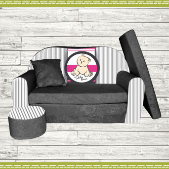 Kindersofa zum Aufklappen - Bärchen Streifen