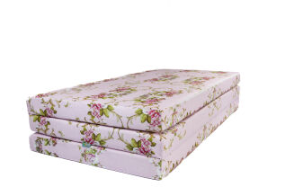 Klappmatratze Gästematratze XL mit Blumenmuster Rosa 120x195x8cm - 2
