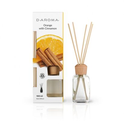 Duftdiffuser D-aroma Reed Diffuser 100ml Orange mit Zimt – Die Wärme des heimischen Herdes