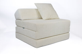 Klappmatratze mit Kopfteil aus Teddy-Stoff (Bouclé) – Komfort und Stil für jeden Anlass - 2