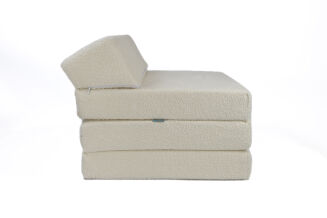 Klappmatratze mit Kopfteil aus Teddy-Stoff (Bouclé) – Komfort und Stil für jeden Anlass - 4