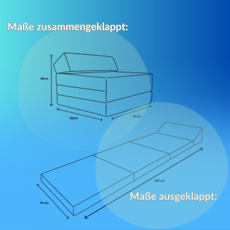 Klappmatratze mit Kopfteil aus Teddy-Stoff (Bouclé) – Komfort und Stil für jeden Anlass - 24