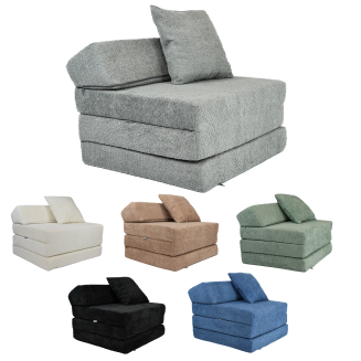 Klappmatratze mit Kopfteil aus Teddy-Stoff (Bouclé) – Komfort und Stil für jeden Anlass - 2
