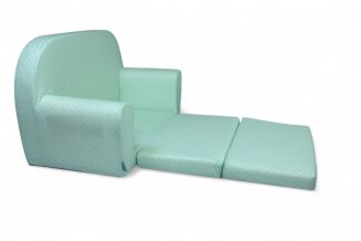 Kindersofa MINI Kindercouch W386_69 Minze Punkte Weiss - 3