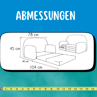 Kindersofa MINI Kindercouch W386_50 Sterne - 6