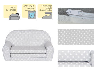 Kindersofa MINI Kindercouch W386_50 Sterne - 4
