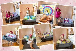 Kindersofa MINI Kindercouch W386_50 Sterne - 5