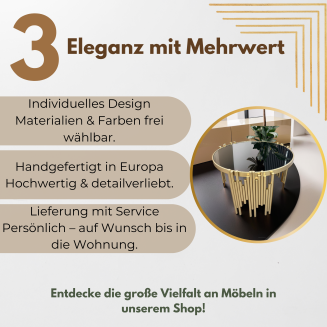 Exklusiver runder Couchtisch aus Edelstahl – Glamour fürs Wohnzimmer - 3