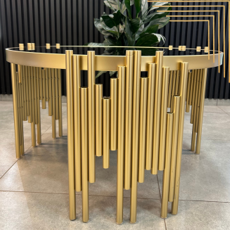 Exklusiver runder Couchtisch aus Edelstahl – Glamour fürs Wohnzimmer - 9