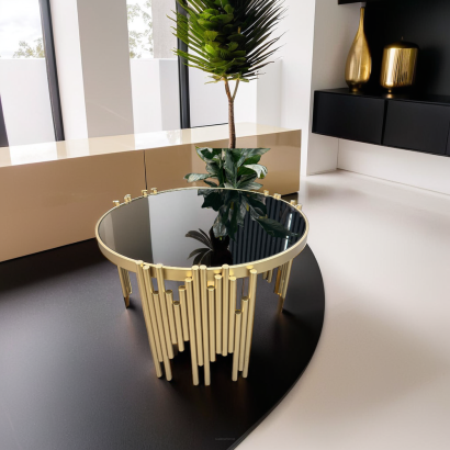 Exklusiver runder Couchtisch aus Edelstahl – Glamour fürs Wohnzimmer