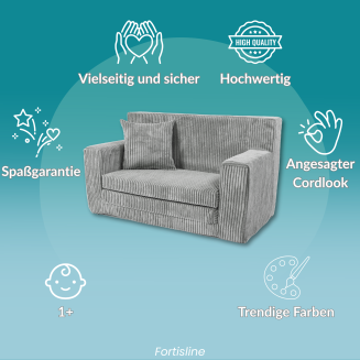 Kindersofa Rosalia aus Kuschel-Cord – Stilvoll, sicher und perfekt für Spiel und Entspannung - 26
