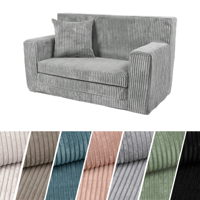 Kindersofa Rosalia aus Kuschel-Cord – Stilvoll, sicher und perfekt für Spiel und Entspannung