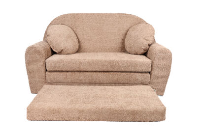 Sofa David  - Ausklappbares Kindersofa aus Teddystoff mit Verlängerung - in 6 Farben