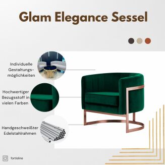 Glam Elegance – Design-Sessel mit Edelstahlrahmen - 4