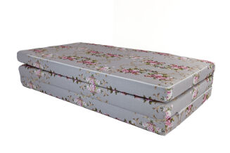 Klappmatratze Gästematratze XL mit Blumenmuster Grau 120x195x8cm - 10