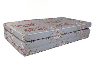 Klappmatratze Gästematratze XL mit Blumenmuster Grau 120x195x8cm - 9