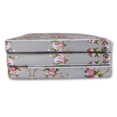 Klappmatratze Gästematratze XL mit Blumenmuster Grau 120x195x8cm