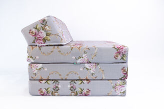 Klappmatratze Gästematratze Größe 200x70x10cm Blumen Grau - 10