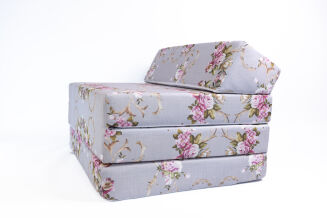 Klappmatratze Gästematratze Größe 200x70x10cm Blumen Grau - 9