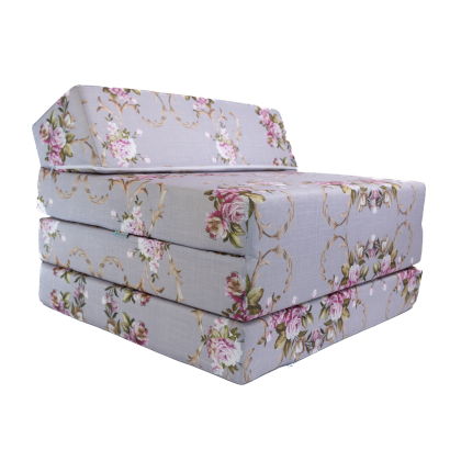 Klappmatratze Gästematratze Größe 200x70x10cm Blumen Grau