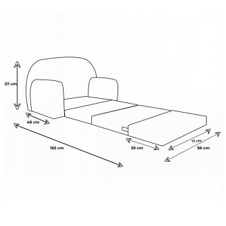 Kindersofa zum Aufklappen Bird Cloud 30. Bird Pink - 8