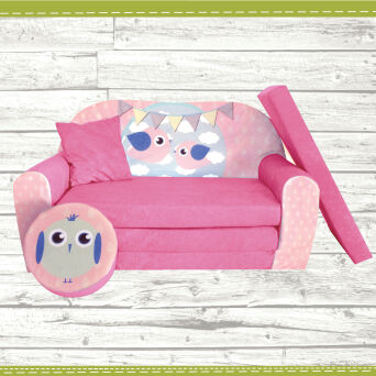 Kindersofa zum Aufklappen Bird Cloud 30. Bird Pink