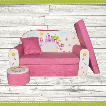 Kindersofa zum Aufklappen - Pink Castle