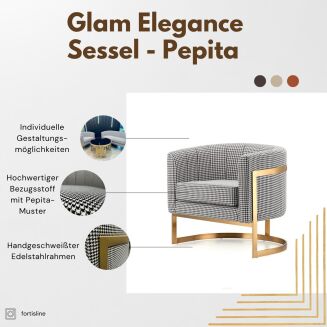 Glam Elegance Sessel – Pepita trifft Modern Glamour - 3