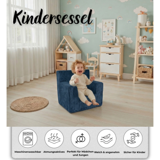 Kindersessel Rosalia aus Kuschel-Cord – Stilvoll, sicher und perfekt für Spiel und Entspannung - 4