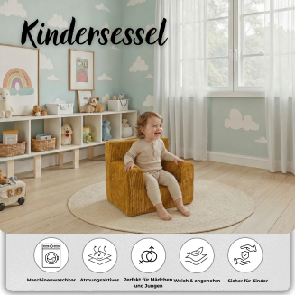 Kindersessel Rosalia aus Kuschel-Cord – Stilvoll, sicher und perfekt für Spiel und Entspannung - 35