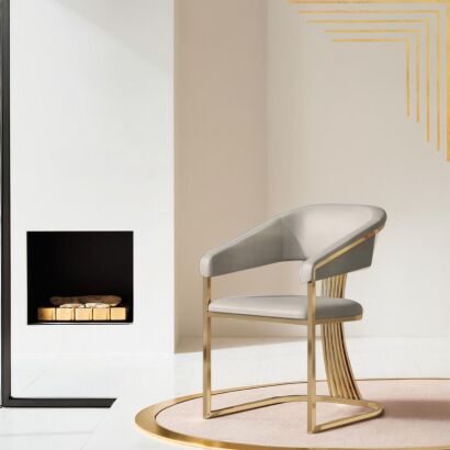 Glam Elegance Design-Stuhl – Esszimmerstuhl mit Metallgestell & Polsterung nach Maß
