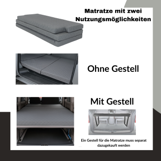 Faltbare Campingmatratze für VW Multivan T5 / T6 – Dein Bett auf Rädern - 5