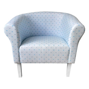 Kindersessel Loungesessel  "MONACO" 02. Herzen Blau