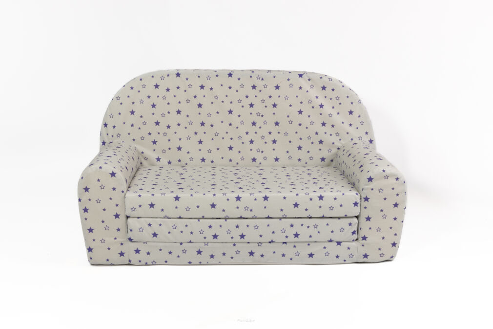 Kindersofa MINI Kindercouch W386_64 Weiss Sterne Blau